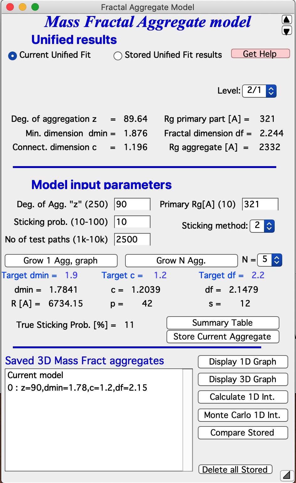 Mass Fractal Aggregate model — Irena and Nika manuals 1.5.1 documentation